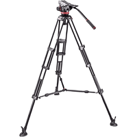 曼富图(Manfrotto)MVH502A,546BK-1 双管摄像三脚架套装带脚架包(中置)