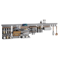 酷太(COOKTIME)太空铝厨房置物架壁挂免打孔墙面挂架调料锅盖收纳厨房用具置物架 调料架 35cm杆