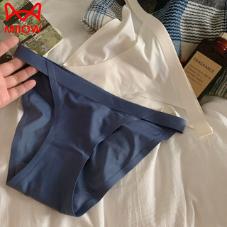 猫人（MiiOW）无痕内裤女2025女生内衣内裤性感纯欲风纯.棉裆冰丝半包 蓝色 XL (105~125斤)