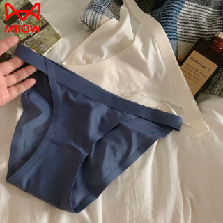 猫人（MiiOW）无痕内裤女2025女生内衣内裤性感纯欲风纯.棉裆冰丝半包 蓝色 XL (105~125斤)