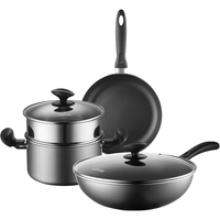 苏泊尔 锅具套装不粘炒锅煎锅汤锅三件套磁炉通用TP2005E