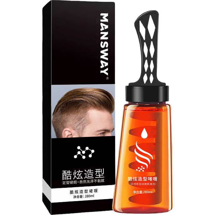 MANsway 啫喱膏男士发油大背头定型啫喱梳一梳酷啫喱水男油头梳膏 280ml