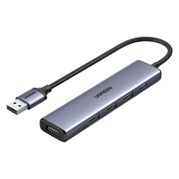 UGREEN 绿联 USB3.0分线器扩展坞 高速4口HUB集线器拓展坞 适用笔记本电脑一拖多转换器转接头带供电口 0.2米
