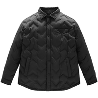 太平鸟 男装冬款轻薄衬衫式压胶保暖防寒外套男式羽绒服