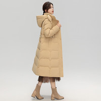 鸭鸭(YAYA)羽绒服女冬季2025年新款中长款时尚加厚女款潮流保暖百搭外套XB 瓷绿色