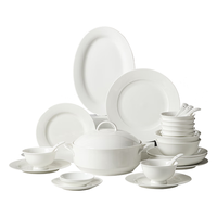 洛威 58头纯白家用2024纯白釉下彩餐具高温陶瓷高级感碗盘餐具套装