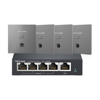 普联 TP-LINK 全千兆无线AP面板全屋WiFi套装网络覆盖ac智能组网86型分布式墙壁POE路由器 全千兆(4个面板+5口路由)升级版