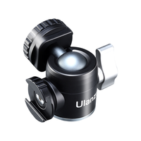 ulanzi 优篮子U-60双冷靴迷你金属云台热靴万向阻尼球形支架vlog手机单反相机摄影直播拓展补光灯配件