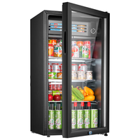 新飞（frestec）冰吧冷藏柜 欧式恒温红酒柜酒店家用电冰箱迷你小型单门办公室保鲜展示留样茶叶饮料药品柜 108升黑内胆【冷藏+微冷冻+带灯+带锁】