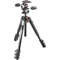 Manfrotto/曼富图 MK190XPRO4-3W 铝合金四节 三脚架套装+三维云台+90°中轴橫置系统