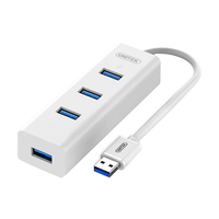 UNITEK 优越者 Y-3089 USB3.0集线器 一分四 0.3m 简约白