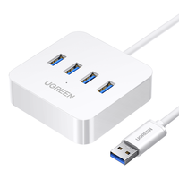UGREEN 绿联 CR118 USB3.0集线器 一分四 0.5m 白色