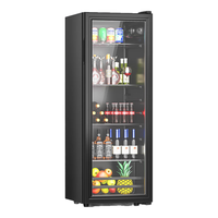 WEILI冰吧家用冷藏保鲜柜办公室宿舍宾馆131升大容量茶叶饮料红酒透明恒温冰箱一级能效+蓝灯BC-131