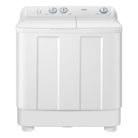 海尔(Haier)12公斤半自动洗衣机双桶双缸升级脱水动平衡海璇波轮强水流去污操作简单带轮子可移动 【9公斤小神螺197】强力水流强去污+老人轻松使用
