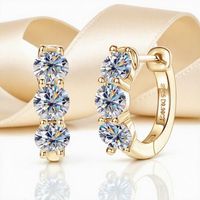 XIYOOMI 时尚轻奢莫桑石耳环 纯银金色