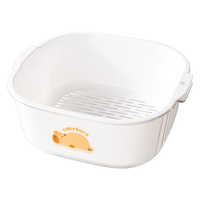 双枪（Suncha）双层洗菜盆沥水篮厨房家用塑料水果盘洗菜篮卡皮巴拉大号 【热销6L】卡皮巴拉2件套