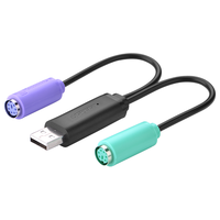 UGREEN 绿联 20219 USB转PS2转接线 一分二 0.2m