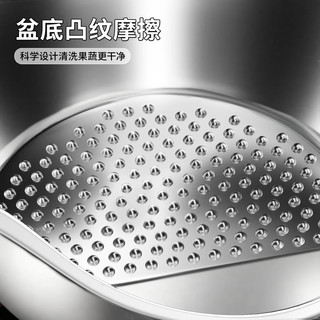 佳帮手【谢霆锋】316L不锈钢沥水篮多功能淘米家用洗米洗菜洗水果厨房洗菜盆 316L不锈钢 1个 3L