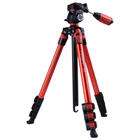 Fotopro 富图宝 S3 二维云台铝合金25#管摄影摄像便携旅行云台三脚架 主播直播支架 黑+红