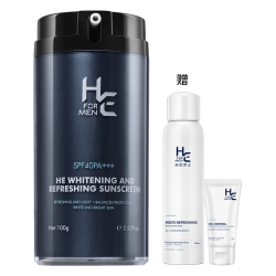 H&E 男士美白清爽防晒霜 SPF40 PA+++ 100g