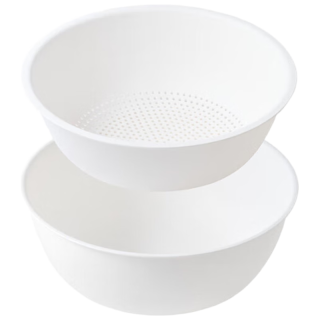 無印良品 MUJI Ag+抗菌加工 沥水盆套装 厨房 洗菜盆 L