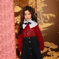巴拉巴拉 新年季【premium】新年红色儿童卫衣高端线春季系列卫衣女