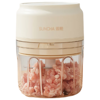 双枪(Suncha)电动捣蒜器打蒜器料理机绞肉馅蒜蓉搅碎器拉蒜器压姜蓉神器三刀