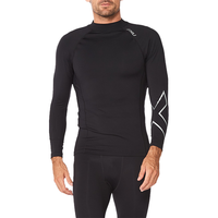 2XU Ignition系列压缩衣 紧身衣男速干衣健身衣健身服运动服高弹上衣 黑/银标 M