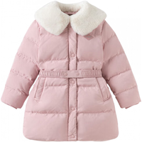 戴维贝拉 DAVE＆BELLA）儿童羽绒服外套女童冬装上衣三防中大童外衣小孩子衣服 灰粉色