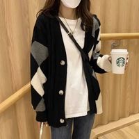 零柒零捌春秋大码女胖MM开衫外套中长款显瘦慵懒针织上衣