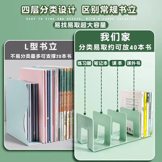 智权1个装哪吒之魔童闹海书立架固定书本收纳置物书架桌面清洁器 四格书立-【紫色】两个（送贴纸）