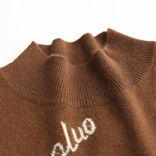 帕罗 logo 100%纯羊绒半高领针织衫