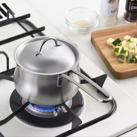 YOSHIKAWA 日本进口304不锈钢雪平锅 小热奶锅 泼油锅 辅食锅(含原装盖)12cm