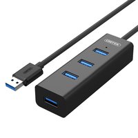 UNITEK 优越者 Y-3089 USB3.0集线器 一分四 0.6m 简约黑
