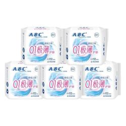 ABC 护垫卫生巾劲吸绵柔日夜用护垫152mm*20片*5包