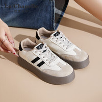 拉夏贝尔 女鞋厚底增高德训鞋