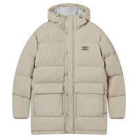 茵宝 连帽羽绒服鸭绒中长款男款户外冬季加厚保暖外套男 奶茶棕 L 充绒量：195