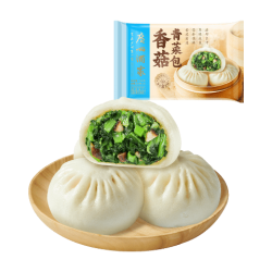 广州酒家 香菇青菜包390g 6 个 蔬菜素菜包子速冻早餐速食开学季