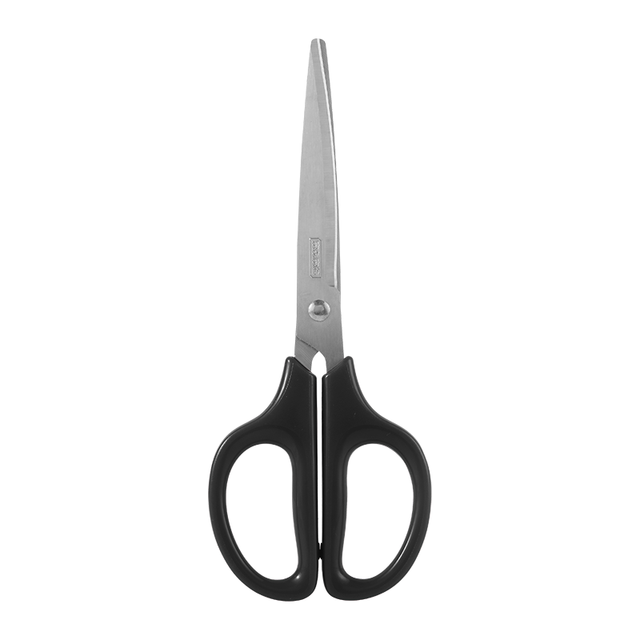 京东京造 180mm中号剪刀 办公生活家用剪子 手工剪纸刀 办公用品 黑色 单把装JD3095