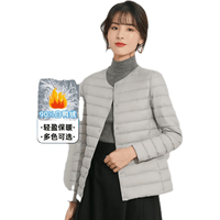 YALU 雅鹿 羽绒服女轻薄短上衣冬季女士内外穿内胆保暖羽绒外套 米白色 165/L