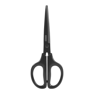 京东京造 180mm黑刃防锈剪刀 办公生活家用剪子 手工剪纸刀 办公用品 黑色 单把装JD3098