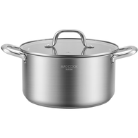 MAXCOOK 美厨 汤锅 304不锈钢汤锅汤煲24cm 加厚复合底 电磁炉通用MCT8244