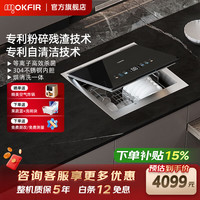 默克菲尔 专利餐余粉碎机水槽洗碗机家用厨房嵌入式集成水槽洗碗机一体洗消存三合一超声波清洗 黑色单槽