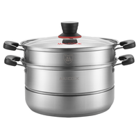 美厨（maxcook）不锈钢蒸锅 28cm二层蒸锅汤锅复底感温设计 燃气电磁炉通用MCZ903 加厚不锈钢二层蒸锅  28cm