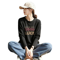 雪中飞 【重磅纯棉】长袖t恤女2026秋冬内搭打底衫宽松现实休闲上衣