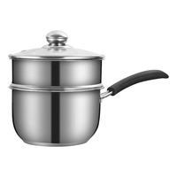 科固奶锅小汤锅 不锈钢婴儿辅食锅煮面锅带蒸屉小蒸锅燃磁通用 KG511