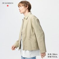 优衣库 合作款/男装女装休闲拉链茄克/外套夹克484249 32 深米色 L