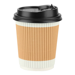美厨 一次性咖啡杯 280ml 带盖25只 MCPJ0283