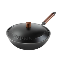 九阳钛铁不粘无涂层炒锅锤纹铁锅免开锅家用爆炒燃气电磁炉炒菜锅 【免开锅】钛铁不粘-C281 30cm