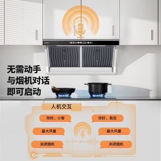 威力W906抽油烟机家用厨房大吸力斜式吸油烟机侧吸式语音吸油烟机
